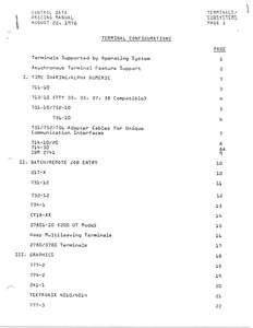 PRICING MANUAL.TERMINAL CONFIGURATIONS.AUG78