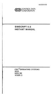SIMSCRIPT 11.5 INSTANT SEP78
