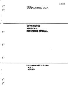 SORT MERGE VER 5 REF MAN 60484800D SEP86