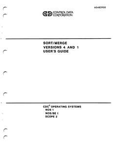 SORT MERGE VERS 4 1 USERS GUIDE 60482900A MAY79