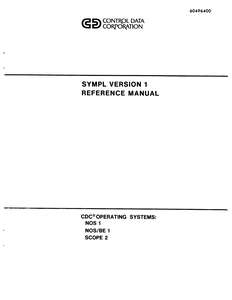 SYMPL VERSION 1 REFERENCE MANUAL.60496400F.1980