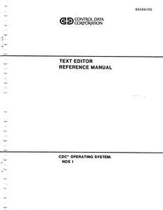 TEXT EDITOR REFERENCE MANUAL.60436100.1979
