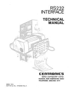 37402000A CENTRONICS RS232 INTERFACE TECHNICAL MANUAL MAR1974