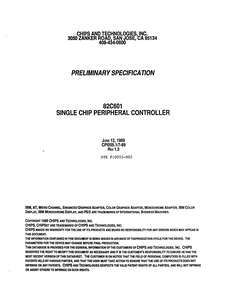 82C601 PERIPHERAL CONTROLLER JUN89