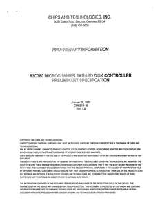 82C780 MICROCHANNEL HARD DISK CONTROLLER JAN89