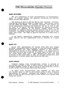 8-BIT MICROCONTROLLER EXECUTIVE OVERVIEW 1986