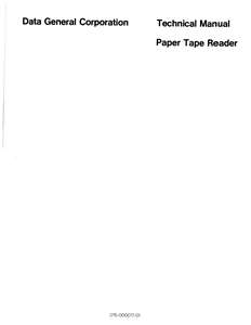 015-000017 PAPER TAPE READER SEP73
