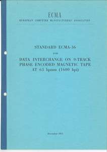 ECMA-36 1ST EDITION DECEMBER 1971
