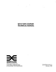 QT1351001U QT13 TAPE COUPLER TECHNICAL MANUAL JAN90