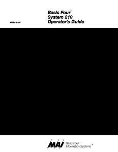BFSID5109 SYSTEM 210 OPERATORSGUIDE 1981