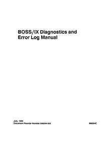 M6204C BOSS IX DIAGNOSTICSERRORLOGMANUAL 1989