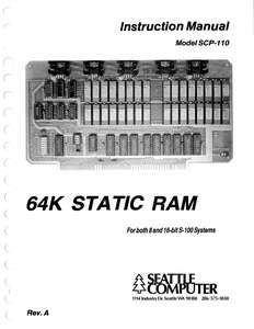 S03-SCP-110 REV.A 64K SRAM BOARD