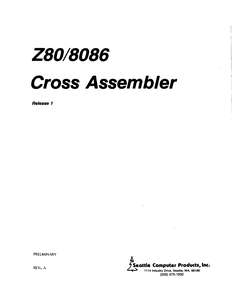 Z80 8086 CROSS ASSEMBLER PRELIMINARY