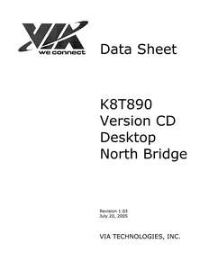 K8T890 VERSION CD DESKTOP NORTH BRIDGE DATA SHEET 200501