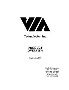 VIA PRODUCT OVERVIEW SEP90