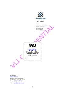VL715 SUPERSPEED PLUS USB 3.1 TO SATA 6GBS BRIDGE CONTROLLER 201505