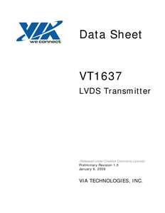 VT1637 LVDS TRANSMITTER 200901