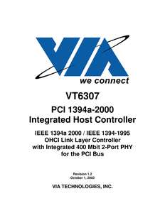 VT6307 PCI 1394A-2000 CONTROLLER 200210
