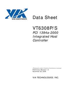 VT6308P PCI 1394A-2000 CONTROLLER 200811