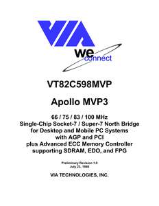 VT82C598MPV APOLLO MPV3 199807