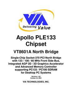 VT8601A APOLLO PLE133 NORTH BRIDGE 200110