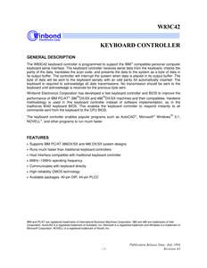 W83C42 KEYBOARD CONTROLLER 199407