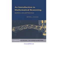 AN INTRODUCTION TO MATHEMATICAL REASONING - PETER J ECCLES