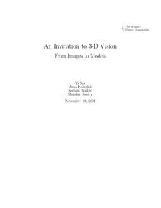 AN INVITATION TO 3-D VISION - YI MA