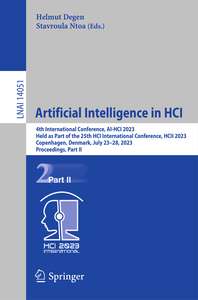 ARTIFICIAL INTELLIGENCE IN HCI - HELMUT DEGEN