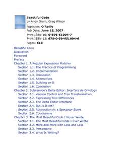 BEAUTIFUL CODE - ANDY ORAM AND GREG WILSON