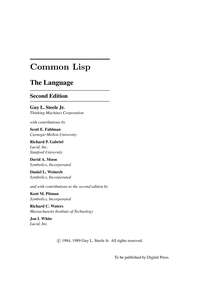 COMMON LISP - GUY L STEELE JR