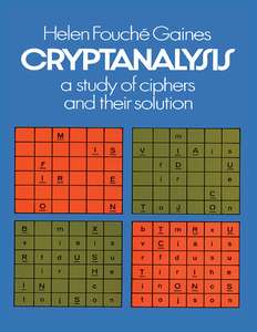 CRYPTANALYSIS - HELEN F GAINES