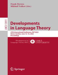 DEVELOPMENTS IN LANGUAGE THEORY - FRANK DREWES