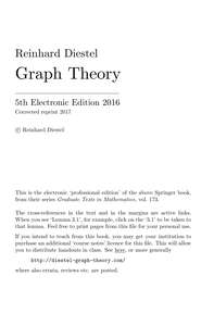 GRAPH THEORY - REINHARD DIESTEL