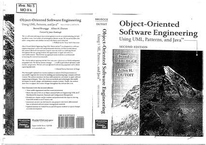 OBJECT-ORIENTED SOFTWARE ENGINEERING - BERND BRUEGGE