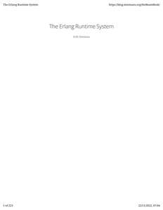 THE ERLANG RUN-TIME SYSTEM - ERIK STENMAN