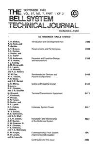 BSTJ V57N07 197809 PART 1