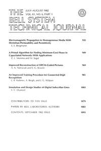 BSTJ V61N06 198207 PART 1