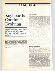 DIGITAL DESIGN V11 N12 198112 KEYBOARDS CONTINUE EVOLVING