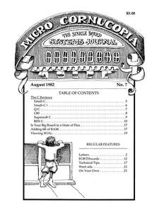 MICRO CORNUCOPIA #07 AUG82