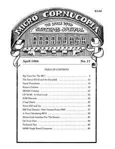 MICRO CORNUCOPIA #17 APR84
