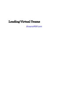 LEADING VIRTUAL TEAMS HBR 20-MINUTE MANAGER - HARVARD BUSINESS REVIEW