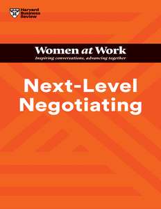 NEXT-LEVEL NEGOTIATING - HARVARD BUSINESS REVIEW